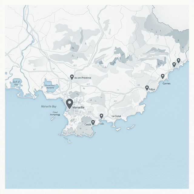 Carte des zones d'intervention PACA